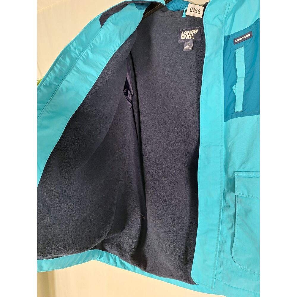 Land's End Youth Winter Insulated Jacket Blue/Turquoise Large - Picture 9 of 13